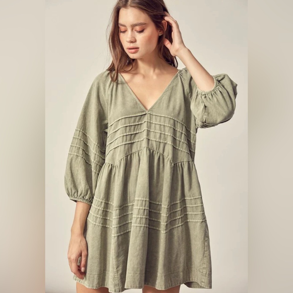 Washed Olive Dress